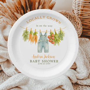 A Little Sprout Garden Clothesline Veggie Baby Paper Plates