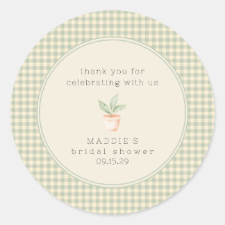 A Little Sprout is on the Way Baby Shower Classic Round Sticker