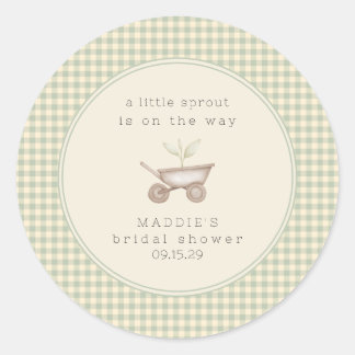 A Little Sprout is on the Way Baby Shower Classic Round Sticker