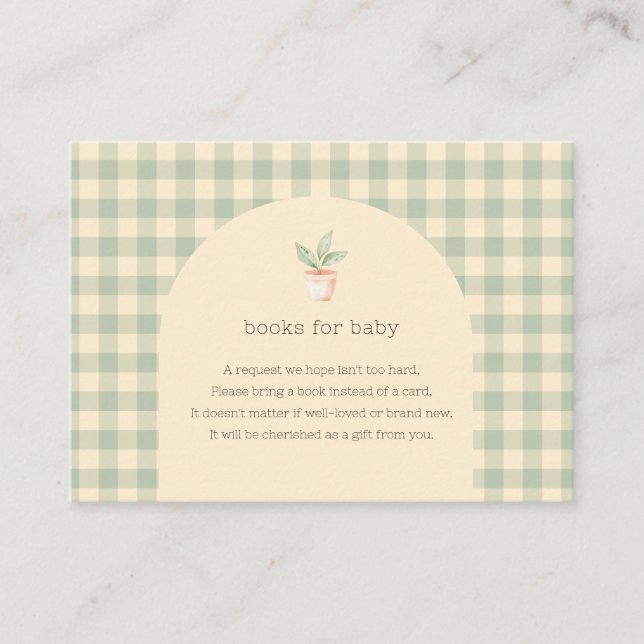 A Little Sprout is on the Way Baby Shower  Enclosure Card (Front)