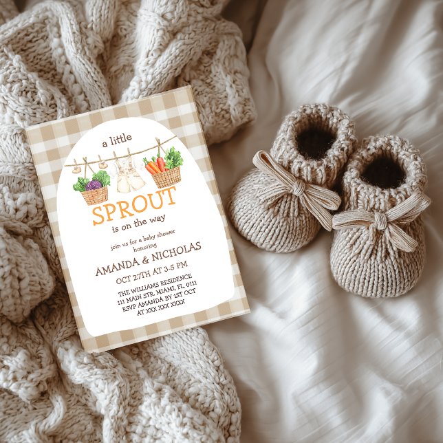 A Little Sprout Is On The Way  Baby Shower Invitation (Creator Uploaded)