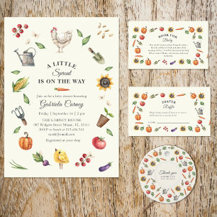 A Little Sprout Is On the Way Baby Shower Paper Pl Plates
