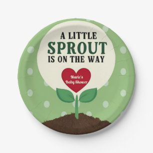 A Little Sprout is on the Way Baby Shower Paper Plates
