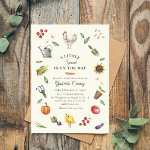 A Little Sprout Is On the Way   Rustic Baby Shower Invitation