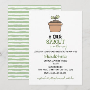 A Little Sprout on the Way Baby Shower Invitation