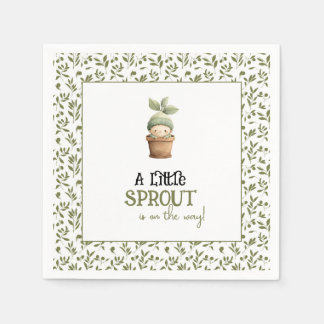 A Little Sprout on the Way Baby Shower Napkins