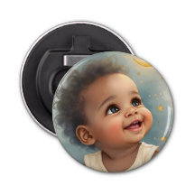 A Little Star Baby Shower Button Bottle Opener