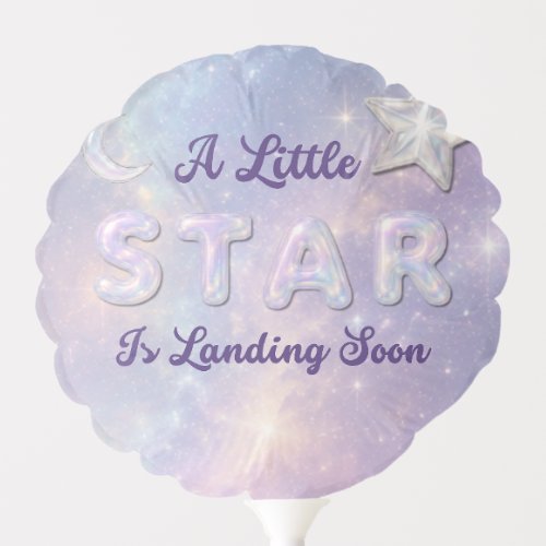 A Little Star Is Landing Celestial Baby Shower Balloon