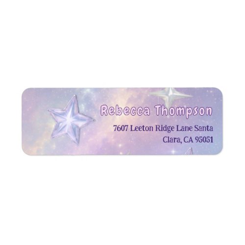 A Little Star Is Landing Celestial Baby Shower Label