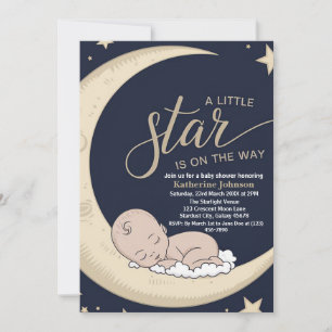 A Little Star is on the Way, Celestial Baby Shower Invitation