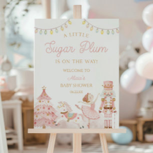 A Little Sugar Plum Baby Shower Welcome Sign