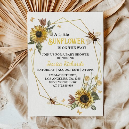 A Little Sunflower Baby Shower Invitation