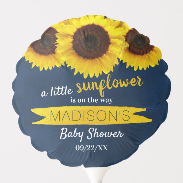 A Little Sunflower Is On The Way! Baby Shower Balloon (Front)