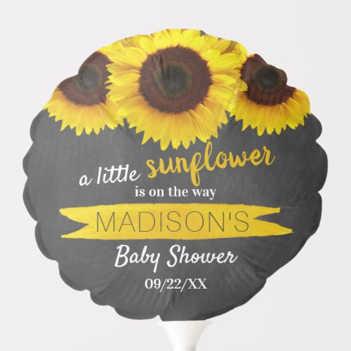 A Little Sunflower Is On The Way Baby Shower Balloon