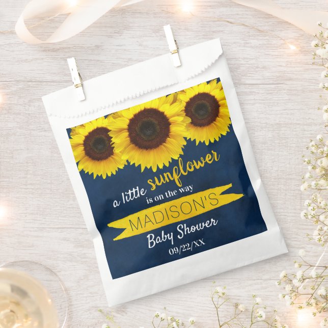 A Little Sunflower Is On The Way! Baby Shower Favor Bag (Clipped)