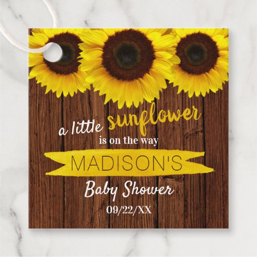 A Little Sunflower Is On The Way Baby Shower Favor Tags