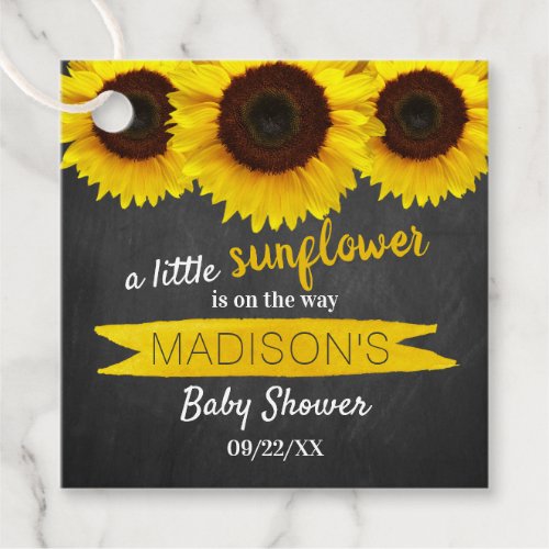 A Little Sunflower Is On The Way Baby Shower Favor Tags