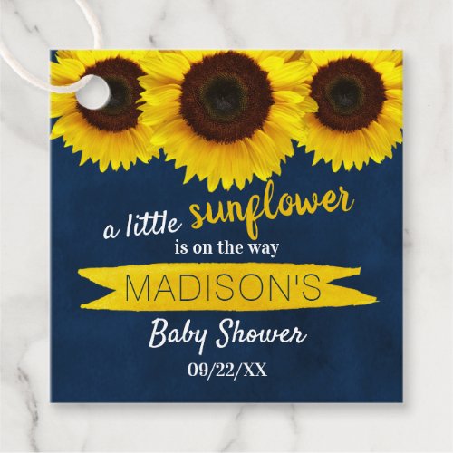 A Little Sunflower Is On The Way Baby Shower Favor Tags