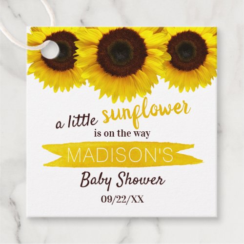 A Little Sunflower Is On The Way Baby Shower Favor Tags