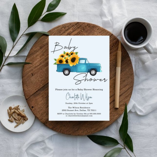 A Little Sunflower Is On The Way Baby Shower Invitation (Creator Uploaded)