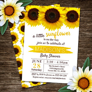 A Little Sunflower Is On The Way! Baby Shower Invitation