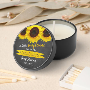 A Little Sunflower Is On The Way! Baby Shower Mini Candle Favors