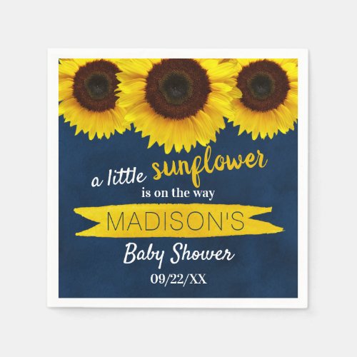A Little Sunflower Is On The Way Baby Shower Napk Napkins