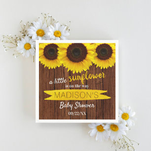 A Little Sunflower Is On The Way! Baby Shower Napkins