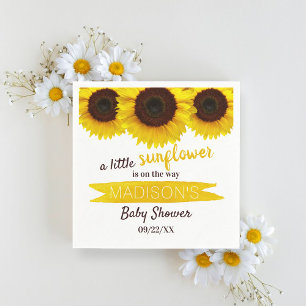 A Little Sunflower Is On The Way! Baby Shower Napkins