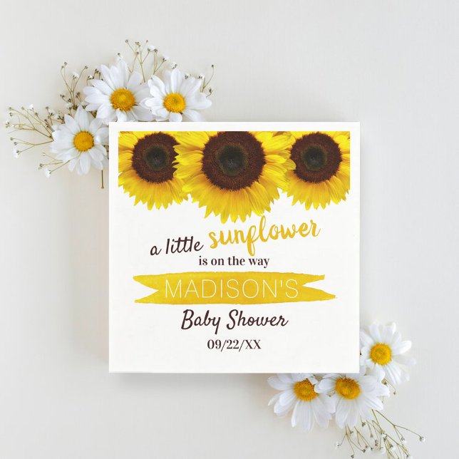 A Little Sunflower Is On The Way! Baby Shower Napkins (Creator Uploaded)