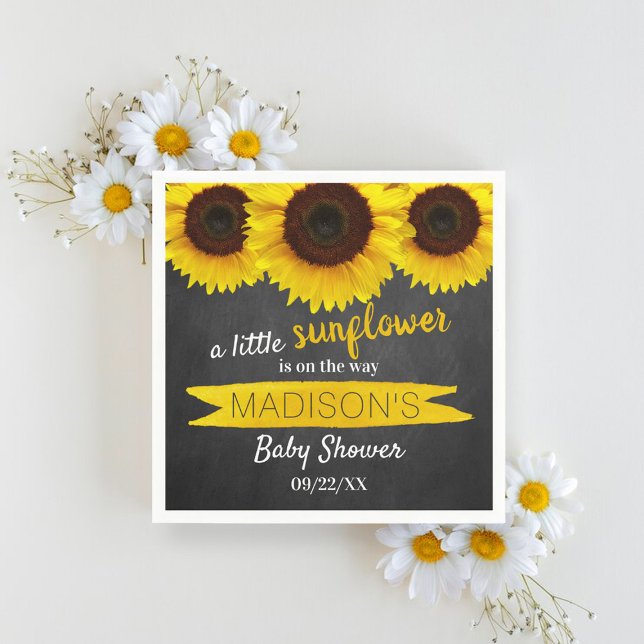 A Little Sunflower Is On The Way! Baby Shower Napkins (Creator Uploaded)
