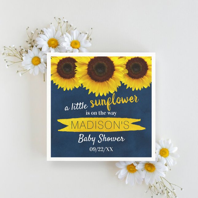 A Little Sunflower Is On The Way! Baby Shower Napkins (Creator Uploaded)