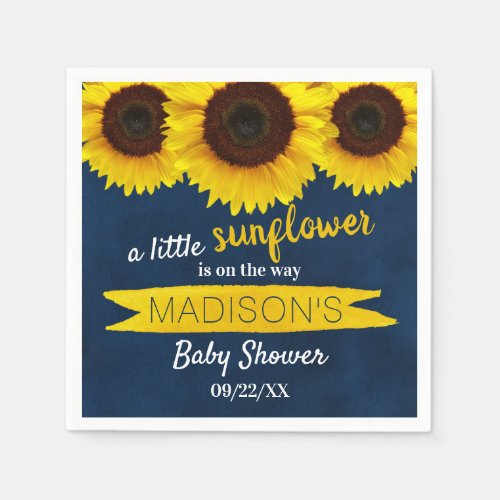 A Little Sunflower Is On The Way Baby Shower Napkins