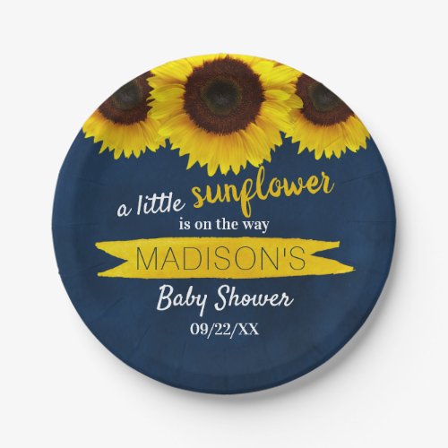 A Little Sunflower Is On The Way Baby Shower Paper Plates