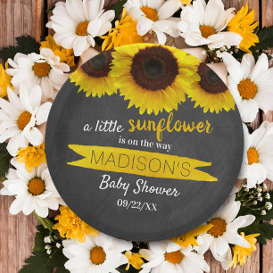 A Little Sunflower Is On The Way! Baby Shower Paper Plates