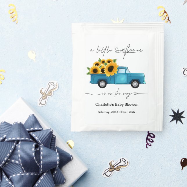 A Little Sunflower Is On The Way Baby Shower Tea Bag Drink Mix (Packets)