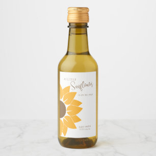 A Little Sunflower Is On The Way Mini Wine Label