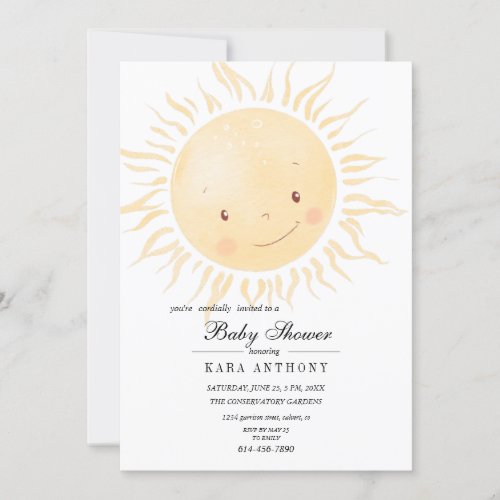 A Little Sunshine Baby Shower Invitation