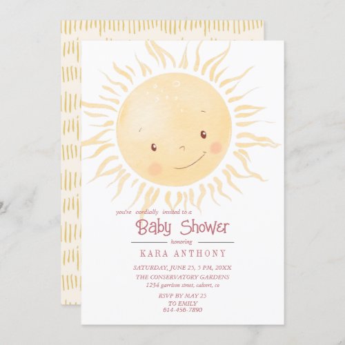 A Little Sunshine Baby Shower Invitation