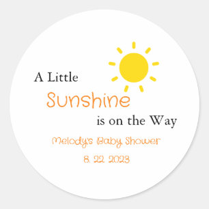 A Little Sunshine is on the Way Labels, Stickers