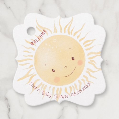  A Little Sunshine Personalized Baby Shower  Favor Tags