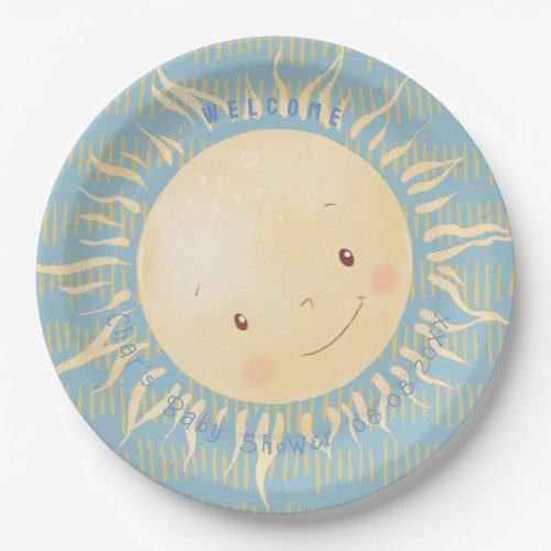  A Little Sunshine Sky  Personalized Baby Shower Paper Plates