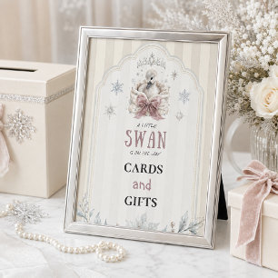 A Little Swan Winter Princess Baby Shower Favor Poster