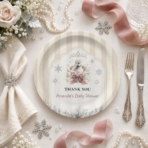 A Little Swan Winter Princess Baby Shower Paper Plates