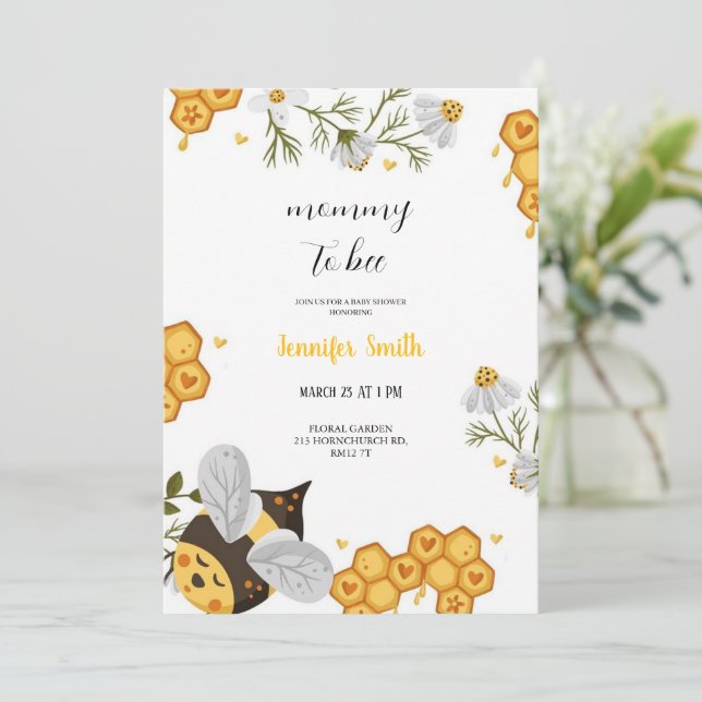 a little sweet  honey babyshower Invitation (Standing Front)