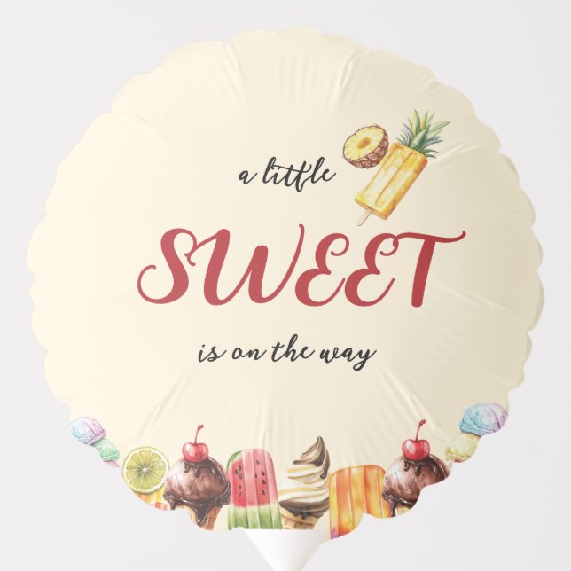 A Little Sweet Is On The Way Ice Cream Baby Shower Balloon (Front)