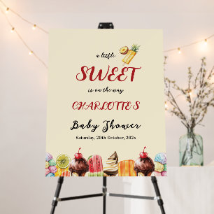 A Little Sweet Is On The Way Ice Cream Baby Shower Foam Board
