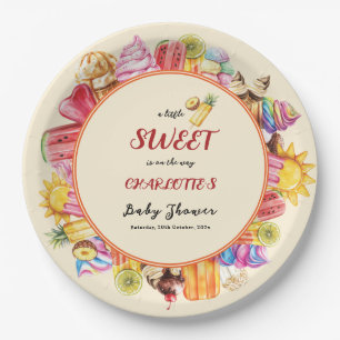 A Little Sweet Is On The Way Ice Cream Baby Shower Paper Plates