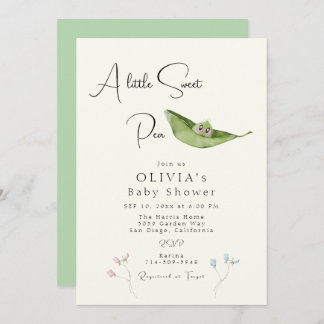A Little Sweet Pea Baby Shower Invitation