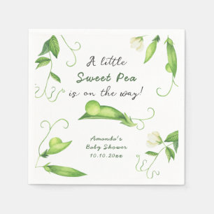 A Little Sweet Pea Is On The Way Baby Shower Napkins